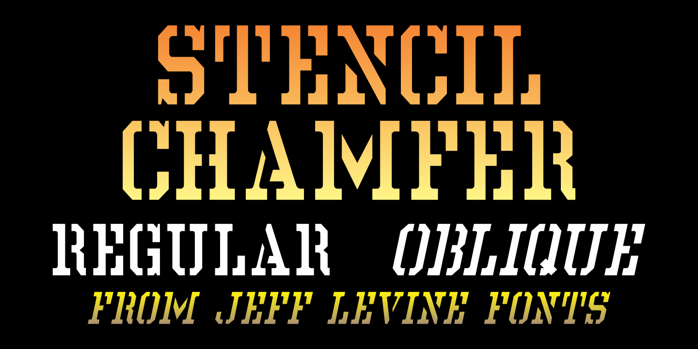 Przykładowa czcionka Stencil Chamfer JNL #1
